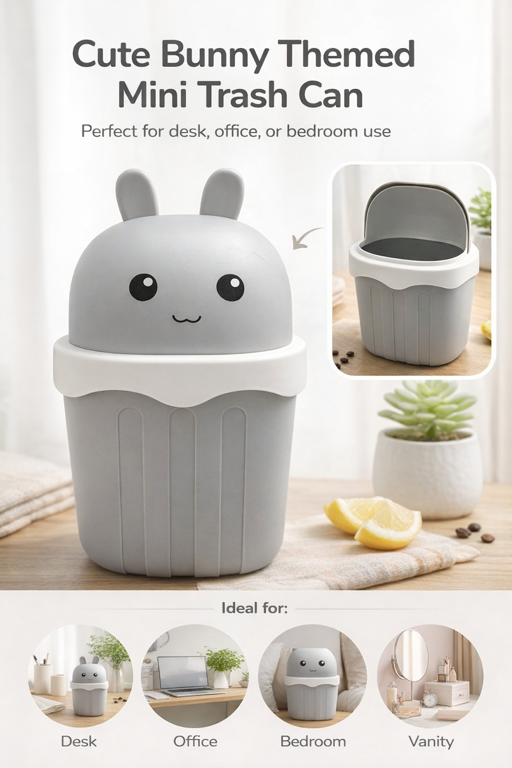 Bunny Mini Trash Bin | Desktop Trash Can