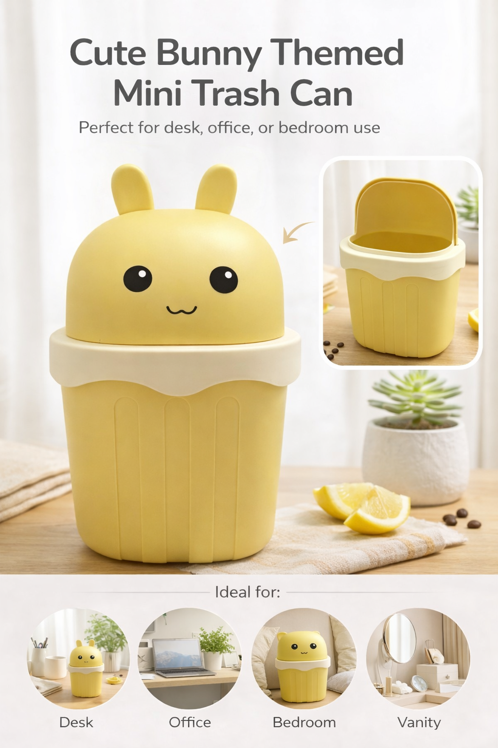Bunny Mini Desktop Trash Bin