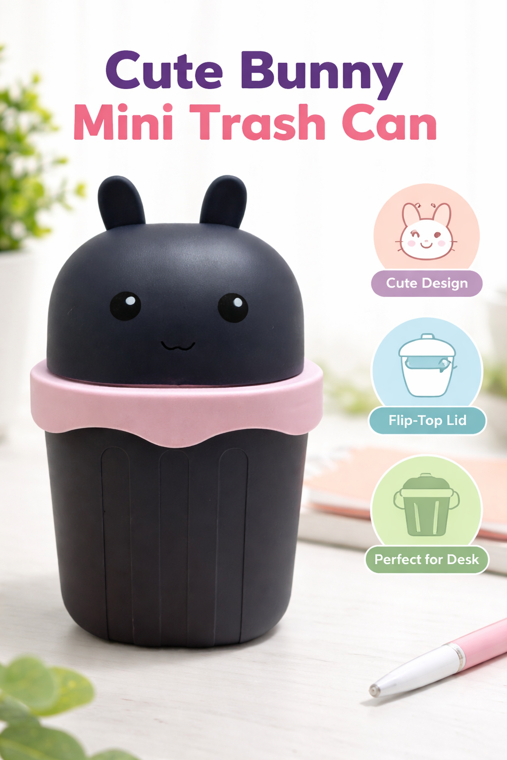 Cute Bunny Trash Bin | Trash Bin Office