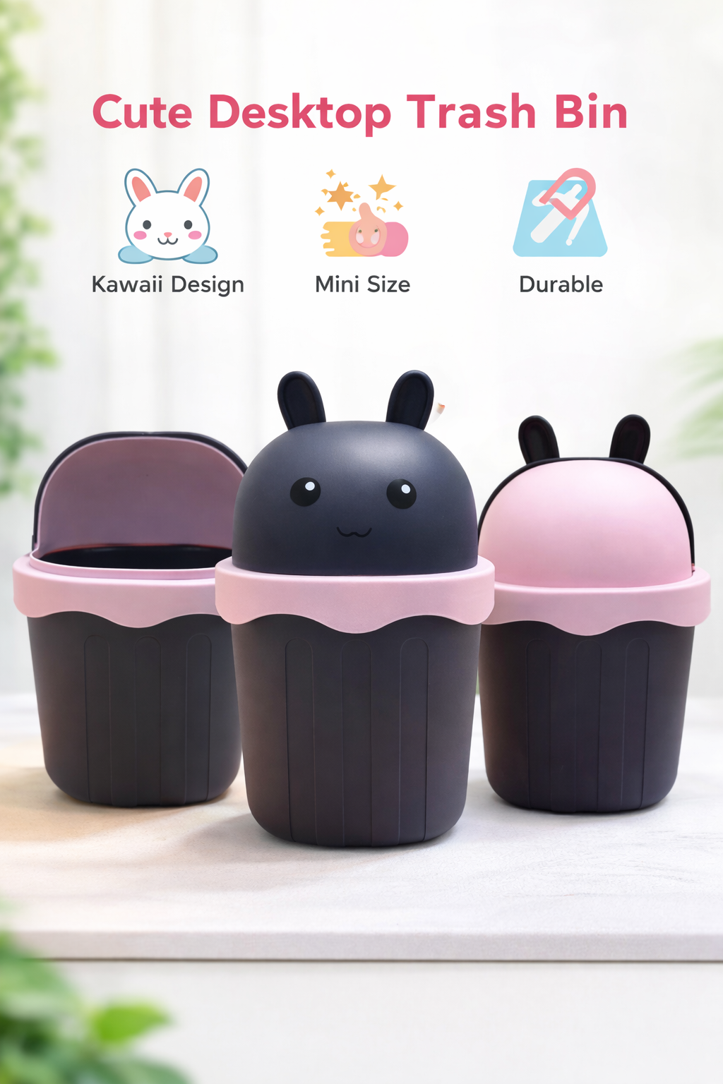Cute Bunny Trash Bin | Trash Bin Office