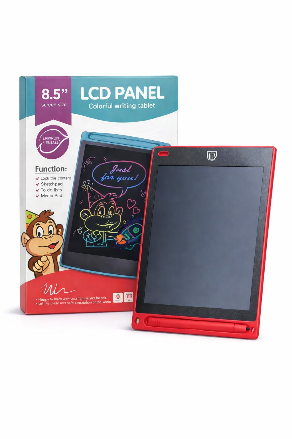 8.5” LCD Panel Colorful Writing Tablet (Red)