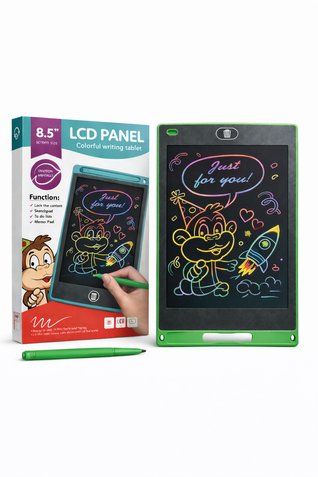 8.5” LCD Panel Colorful Writing Tablet (Green)